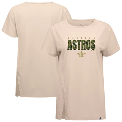 Women's Levelwear Khaki Houston Astros Influx Protect W T-Shirt