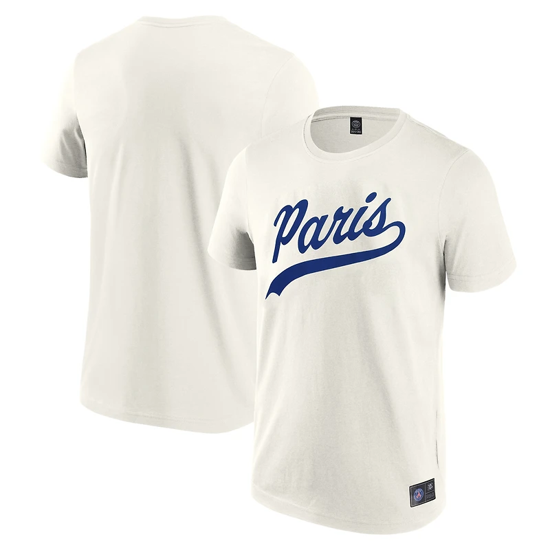 Men's Fanatics Cream Paris Saint-Germain Collegiate T-Shirt