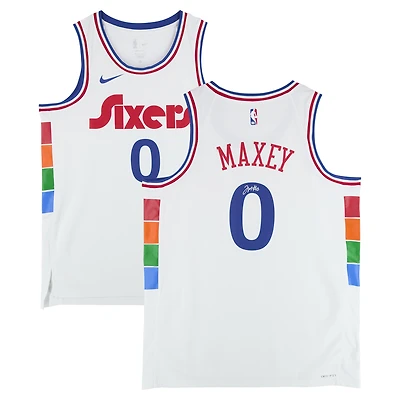 Tyrese Maxey Philadelphia 76ers Autographed White Nike 2024-25 City Edition Swingman Jersey