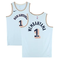 Victor Wembanyama San Antonio Spurs Autographed Light Blue Nike 2024-25 City Edition Swingman Jersey