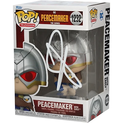 John Cena Peacemaker Autographed #1232 with Eagly Funko Pop! Figurine