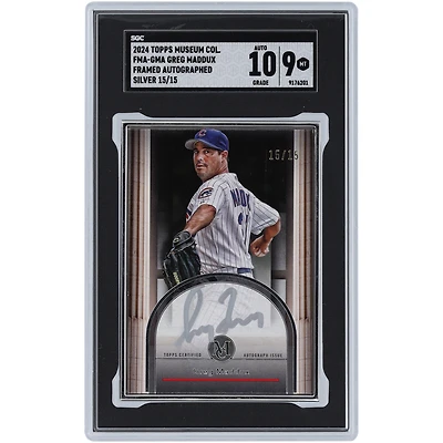 Greg Maddux Chicago Cubs Autographed 2024 Topps Museum Collection Framed Silver Ink #FMA-GMA #15/15 SGC Authenticated 9/10 Card