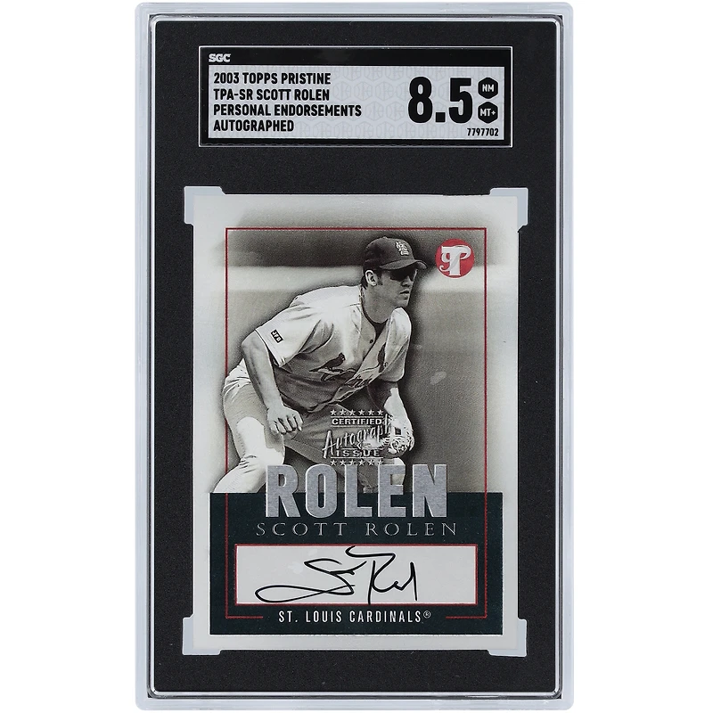 Scott Rolen St. Louis Cardinals Autographed 2003 Topps Pristine Personal Endorsements #TPA-SR SGC Authenticated 8.5 Card