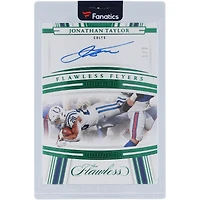 Jonathan Taylor Indianapolis Colts Autographed 2022 Panini Flawless Emerald Flawless Flyers Autograph #FF-JT #1/3 Card