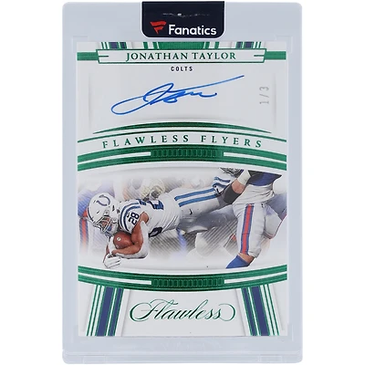 Jonathan Taylor Indianapolis Colts Autographed 2022 Panini Flawless Emerald Flawless Flyers Autograph #FF-JT #1/3 Card