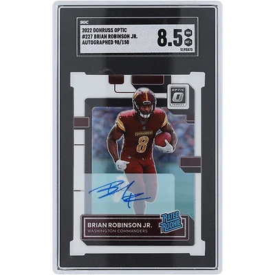 Brian Robinson Jr. Washington Commanders Autographed 2022 Panini Donruss Optic Autograph #227 #98/150 SGC Authenticated 8.5 Rookie Card