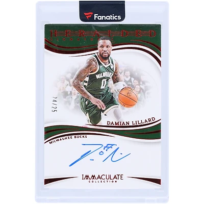 Damian Lillard Milwaukee Bucks Autographed 2023-24 Panini Immaculate Collection Red #IHS-DLM #24/25 Card