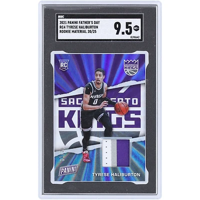 Tyrese Haliburton Sacramento Kings 2021 Panini Father's Day Rookie Materials 3 Color Relic #RC4 #20/25 SGC Authenticated 9.5 Rookie Card