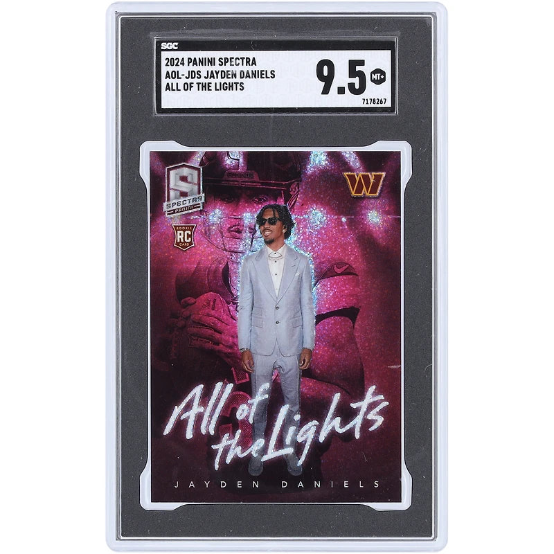 Jayden Daniels Washington Commanders 2024 Panini Spectra All Of The Lights #AOL-JDS SGC Authenticated 9.5 Rookie Card