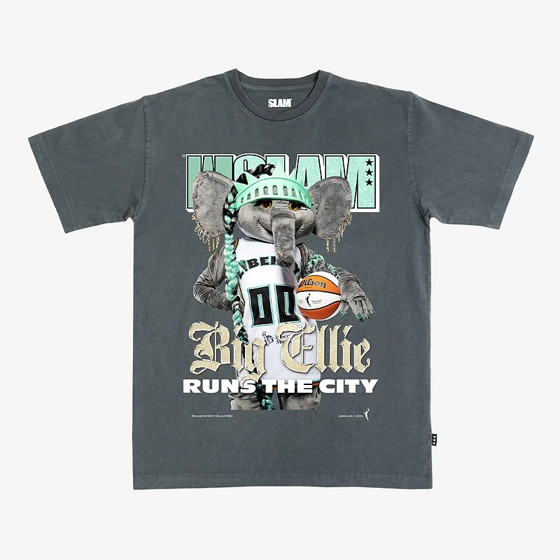 Unisex SLAM Charcoal New York Liberty June/July 2025 Cover T-Shirt