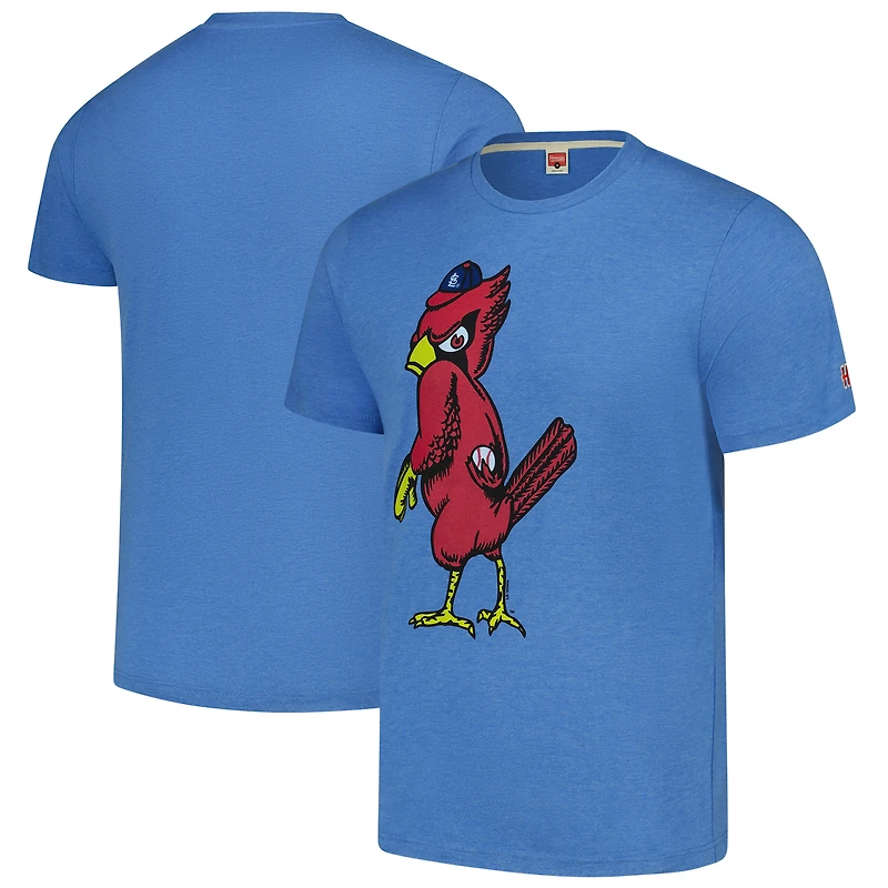 Men's Homage Light Blue St. Louis Cardinals Hyper Local Tri-Blend T-Shirt
