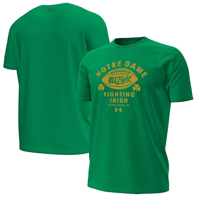 Men's Under Armour Kelly Green Notre Dame Fighting Irish Football T-Shirt