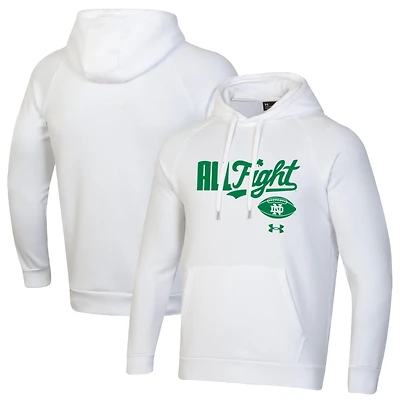 Men's Under Armour White Notre Dame Fighting Irish All Fight Rival Fleece Hoodie