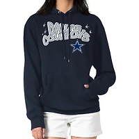 Women's Starter Navy Dallas Cowboys Fireworks Fleece Pullover Hoodie