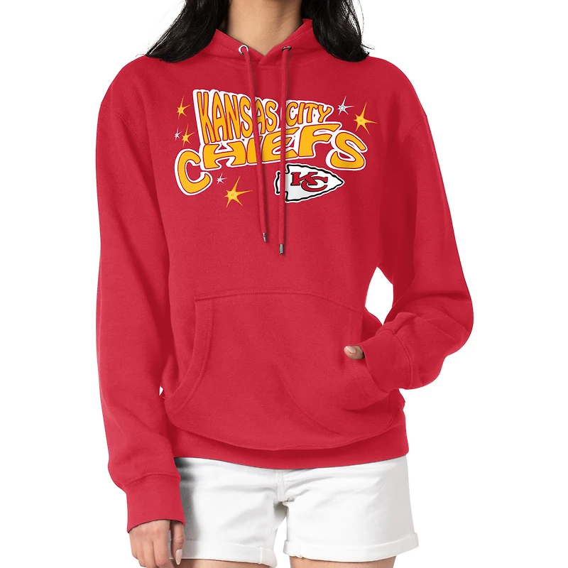 Women's Starter Red Kansas City Chiefs Fireworks Fleece Pullover Hoodie