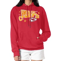 Women's Starter Red Kansas City Chiefs Fireworks Fleece Pullover Hoodie