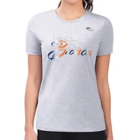 Women's G-III 4Her by Carl Banks  Gray Denver Broncos Super-Slim Fit Lightweight Shadow Logo T-Shirt