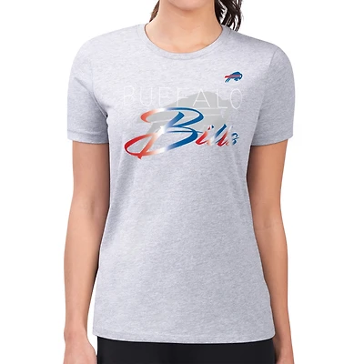 Women's G-III 4Her by Carl Banks  Gray Buffalo Bills Super-Slim Fit Lightweight Shadow Logo T-Shirt