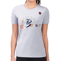 Women's G-III 4Her by Carl Banks  Gray Chicago Bears Super-Slim Fit Lightweight Shadow Logo T-Shirt