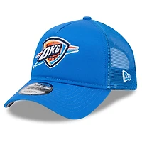 Men's New Era Blue Oklahoma City Thunder Core Logo Foam Front A-Frame 9FORTY Adjustable Trucker Hat