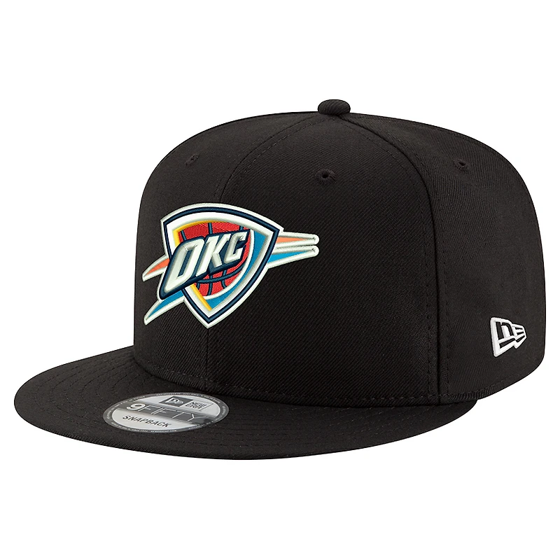 Men's New Era Black Oklahoma City Thunder Core Logo 9FIFTY Snapback Hat