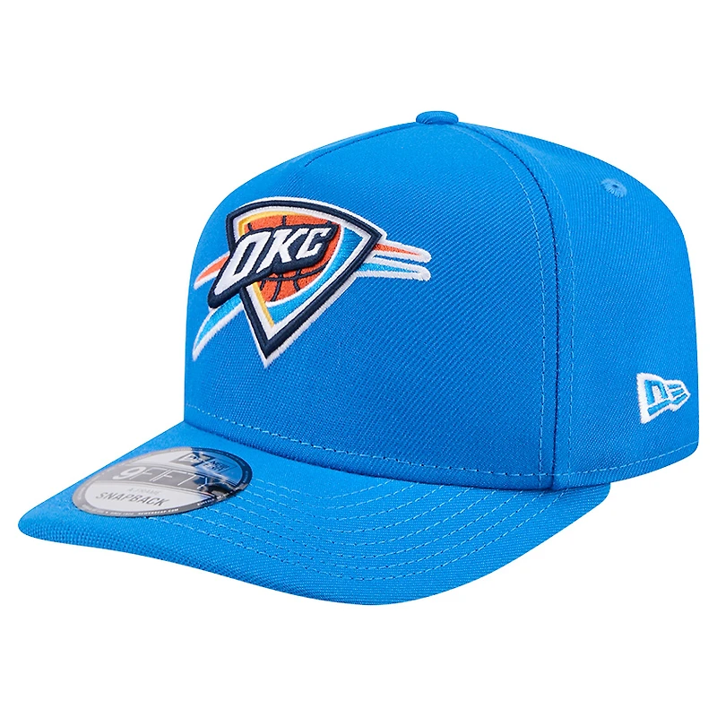 Men's New Era Blue Oklahoma City Thunder Core Logo A-Frame 9FIFTY Snapback Hat