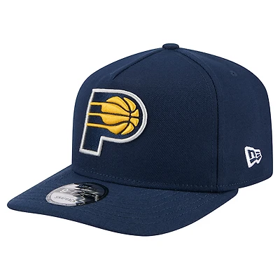Men's New Era Navy Indiana Pacers Core Logo A-Frame 9FIFTY Snapback Hat
