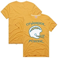 Unisex Homage Gold Los Angeles Chargers Charger Power Tri-Blend T-Shirt