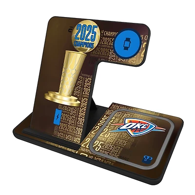 Keyscaper Oklahoma City Thunder 2025 NBA Finals Champions 3-In-1 Wireless Charging Station