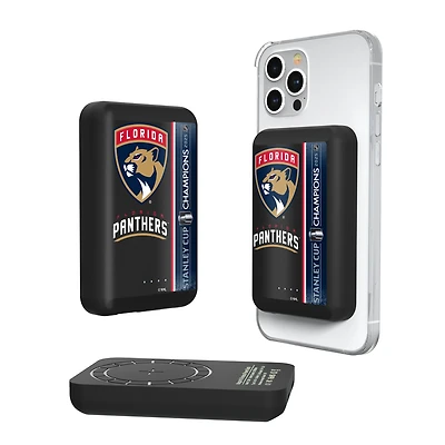 Keyscaper Florida Panthers 2025 Stanley Cup Champions Wireless Magnetic Power Bank
