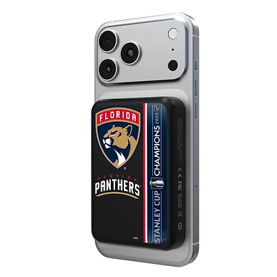 Keyscaper Florida Panthers 2025 Stanley Cup Champions Wireless Magnetic Power Bank