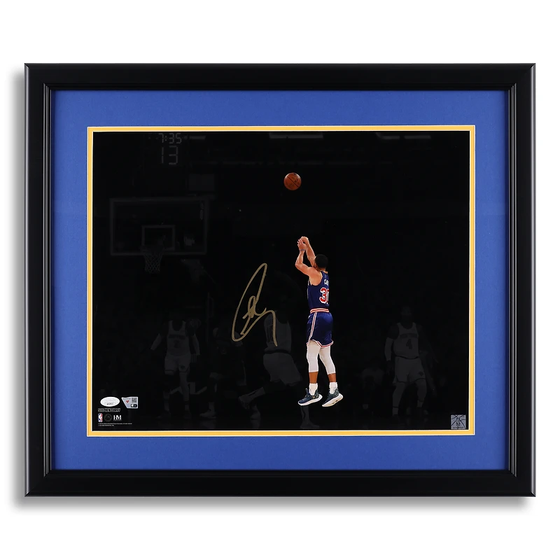 Stephen Curry Golden State Warriors Autographed Framed 16" x 20" Setting Career 3-Point Record Spotlight Photograph - Signed in Gold Ink - JSA