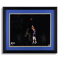 Stephen Curry Golden State Warriors Autographed Framed 16" x 20" Setting Career 3-Point Record Spotlight Photograph - Signed in Gold Ink - JSA