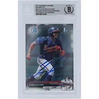 Ronald Acuna Jr. Atlanta Braves Autographed 2017 Bowman Chrome Prospects 1st Bowman #BCP127 Beckett Fanatics Witnessed Authenticated Card