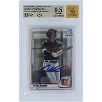 Adley Rutschman Baltimore Orioles Autographed 2020 Bowman Chrome Prospect Mega Box Refractors #BCP-50 Beckett Fanatics Witnessed Authenticated 9.5/10 Card