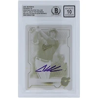 Adley Rutschman Baltimore Orioles Autographed 2021 Bowman Prospects Yellow Printing Plate #BP-121 #1/1 Beckett Fanatics Witnessed Authenticated 10 Card