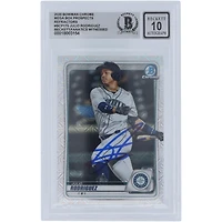 Julio Rodriguez Seattle Mariners Autographed 2020 Bowman Chrome Prospect Mega Box Refractors #BCP- Beckett Fanatics Witnessed Authenticated Card