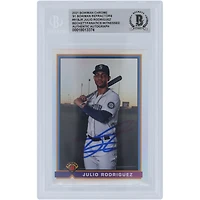 Julio Rodriguez Seattle Mariners Autographed 2021 Bowman Chrome '91 Bowman Refractors #91B-JR Beckett Fanatics Witnessed Authenticated Card