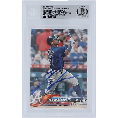 Ronald Acuna Jr. Atlanta Braves Autographed 2018 Topps Series 2 Photo Variations #698 Beckett Fanatics Witnessed Authenticated / Rookie Card