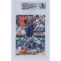 Ronald Acuna Jr. Atlanta Braves Autographed 2018 Topps Series 2 Photo Variations #698 Beckett Fanatics Witnessed Authenticated / Rookie Card