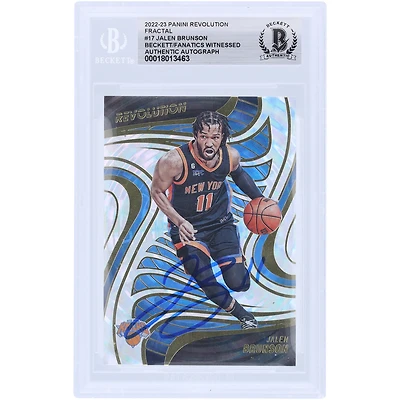 Jalen Brunson New York Knicks Autographed 2022-23 Panini Revolution Fractal #17 Beckett Fanatics Witnessed Authenticated Card