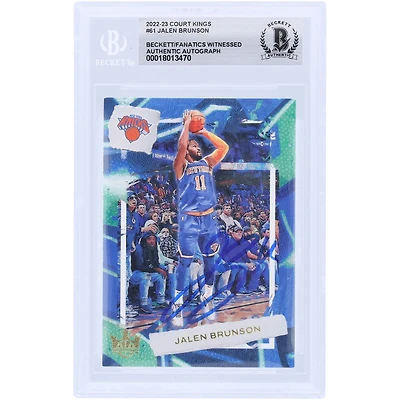 Jalen Brunson New York Knicks Autographed 2022-23 Panini Court Kings #61 Beckett Fanatics Witnessed Authenticated Card