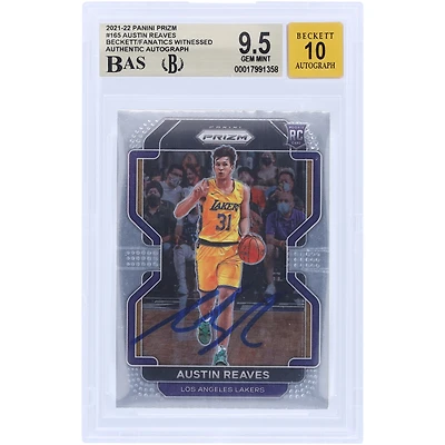 Austin Reaves Los Angeles Lakers Autographed 2021-22 Panini Prizm #165 Beckett Fanatics Witnessed Authenticated / Rookie Card