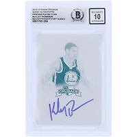 Klay Thompson Golden State Warriors Autographed 2012-13 Panini Crusade Quest Cyan Printing Plate #5 #1/1 Beckett Fanatics Witnessed Authenticated 10 Rookie Card