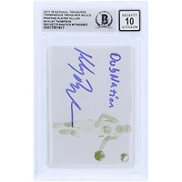 Klay Thompson Golden State Warriors Autographed 2017-18 Panini National Treasures Tremendous Treasures Yellow Printing Plate #TTR-3 #1/1 Beckett Fanatics Witnessed Authenticated 10 Card with "Dub Nation" Inscription