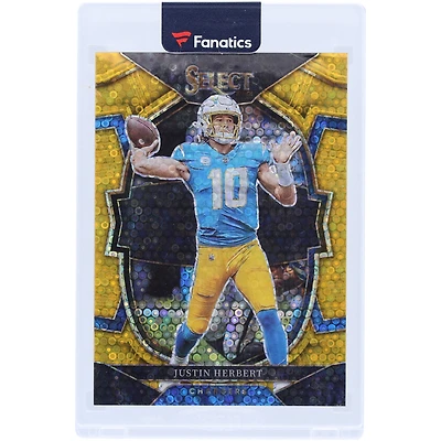 Justin Herbert Los Angeles Chargers 2022 Panini Select Disco Gold Prizm #14 #4/10 Card