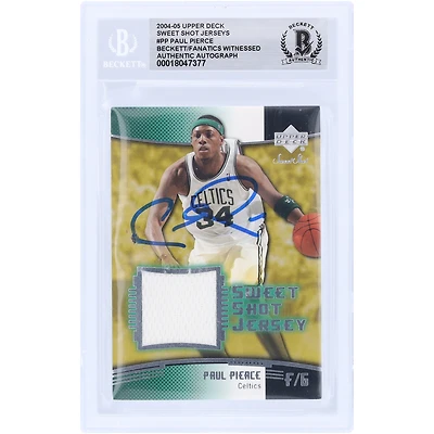 Paul Pierce Boston Celtics Autographed 2004-05 Upper Deck Sweet Shot White GU Relic #SSJ-PP Beckett Fanatics Witnessed Authenticated Card
