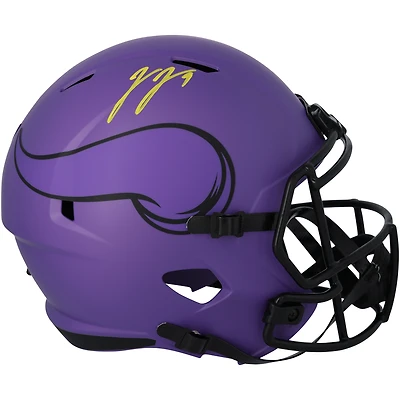 J.J. McCarthy Minnesota Vikings Autographed Riddell Rave Speed Replica Helmet