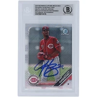 Hunter Greene Cincinnati Reds Autographed 2019 Bowman Chrome Prospects Mega Box Refractor #BCP-51 Beckett Fanatics Witnessed Authenticated Card
