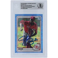Hunter Greene Cincinnati Reds Autographed 2020 Bowman Chrome Prospects Sapphire #BCP-47 Beckett Fanatics Witnessed Authenticated Card